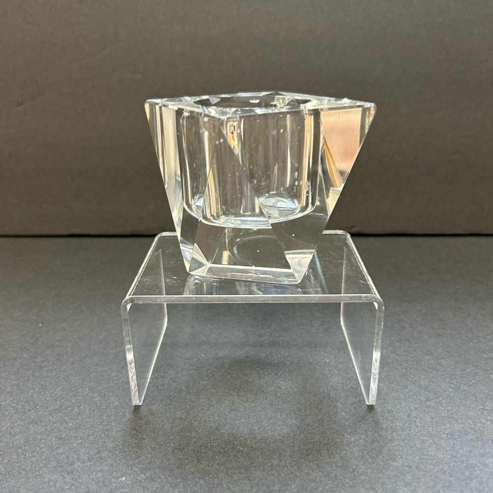 Oleg Cassini Crystal Candle Holder/signed